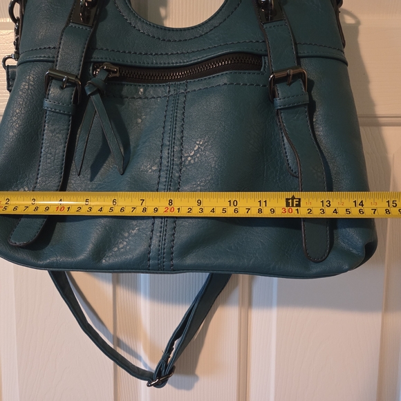 Black Rivet Teal Shoulder Bag - Picture 6 of 8